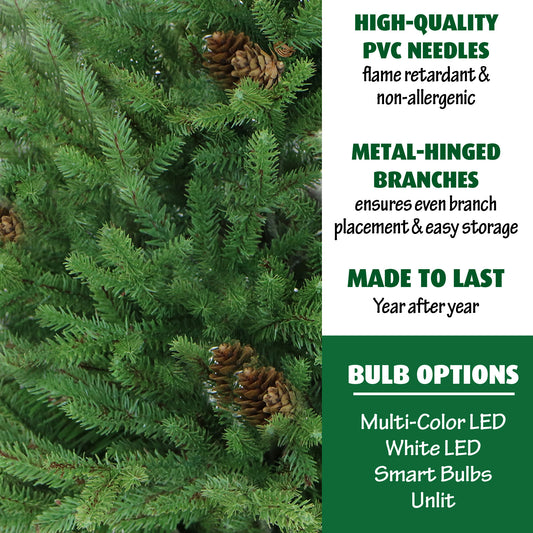 Fraser Hill Farm - Set of Two 3-Ft. Noble Fir Artificial Trees with Metallic Urn Bases