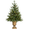 Fraser Hill Farm - 3-Ft. Noble Fir Artificial Tree with Metallic Urn Base and Battery-Operated LED String Lights