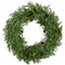 Fraser Hill Farm - 36-In. Norway Pine Artificial Holiday Wreath with Clear Battery-Operated LED String Lights