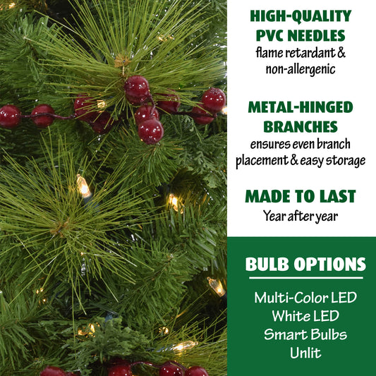 Fraser Hill Farm - Set of Two 4-Ft. Newberry Pine Artificial Trees with LED String Lights