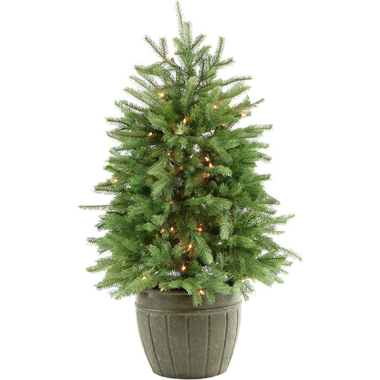 Fraser Hill Farm - 4-Ft. Potted Pine Tree with Clear Lights