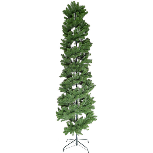 Fraser Hill Farm - 7-Ft Spiral Porch Tree in Metal Base, No lights