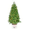Fraser Hill Farm - 4.5-Ft. Porch Tree in Reindeer Pot with Warm White LED Lights