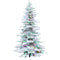Fraser Hill Farm - 12-Ft. Flocked Pine Valley Christmas Tree with Music, Multi-Color LED String Lighting, and Remote