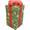 Fraser Hill Farm - 20-In. Green Square Gift Box with Red Bow and LED Lights, Festive Indoor Christmas Holiday Decorations, Plug-In