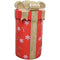 Fraser Hill Farm - 20-In. Red Round Gift Box with Gold Bow and LED Lights, Festive Indoor Christmas Holiday Decorations, Plug-In