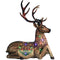 Fraser Hill Farm - Indoor/Outdoor Oversized Christmas Decor with Long-Lasting LED Lights, 4-Ft. Tall Sitting Reindeer with Metallic Finish