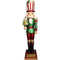Fraser Hill Farm - Indoor/Outdoor Oversized Christmas Decor, 4-Ft. Candy-Look Nutcracker Greeter Holding Tree in Green