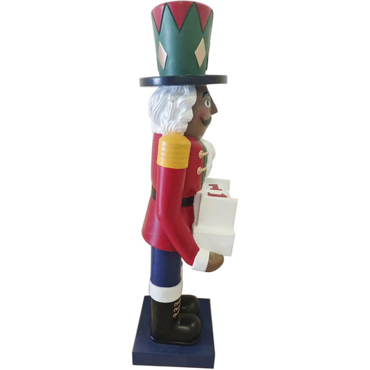 Fraser Hill Farm - 60-inch Fiberglass African American Nutcracker Figurine with Music and Countdown