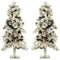 Fraser Hill Farm - Set of Two 2-Ft. Snowy Alpine Trees with Clear Lights