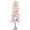 Fraser Hill Farm - 5.0-Ft Snowy Alpine Snow Flocked Christmas Tree with Lifelike Trunk Base and Clear Lights