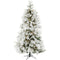 Fraser Hill Farm - 10-Ft. Snowy Pine Flocked Christmas Tree with Warm White LED Lighting and EZ Connect