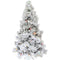 Fraser Hill Farm - 6.5-Ft. Flocked Snowy Pine Christmas Tree with Colorful G40 LED Light Bulbs