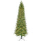 Fraser Hill Farm - 7.5-Ft. Winter Falls Slim-Silhouette Christmas Tree with 8-Function Warm White LED Lighting and EZ Connect