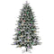 Fraser Hill Farm - 7.5-Ft. Full White Tail Pine Snow-Flocked Christmas Tree with Colorful G40 Bulbs