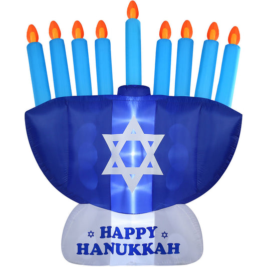 Fraser Hill Farm - 8-Ft. Tall Prelit Menorah Inflatable