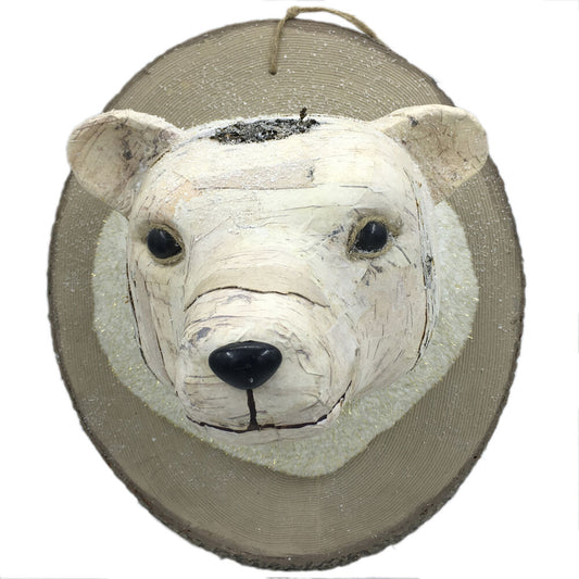 Fraser Hill Farm - 18-In. Wall Hanging - Mounted Polar Bear, Festive Indoor Christmas Decoration