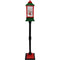 Fraser Hill Farm - Let It Snow Series 49-In. Musical Mini Street Lamp with Santa Scene, Cascading Snow, and Christmas Carols, Black/Red/Green