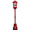 Fraser Hill Farm - Let It Snow Series 53-In. Musical Street Lamp with Lighted Base, Seesaw Santa, Cascading Snow, and Christmas Carols, Red