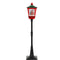 Fraser Hill Farm - Let It Snow Series 6-Ft. Musical Street Lamp with Sleigh-Flying Santa, Cascading Snow, and Christmas Carols, Black/Red/Green