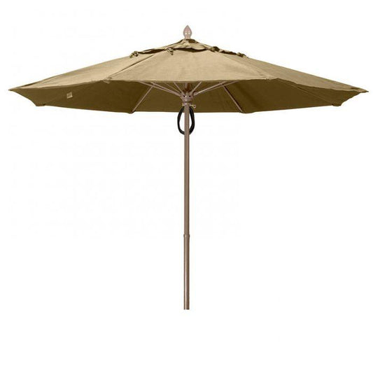 Fiberbuilt Table Umbrellas Beige 7.5' Oct Market 8 Rib Pulley Pin Black with Antique Marine Grade Canopy