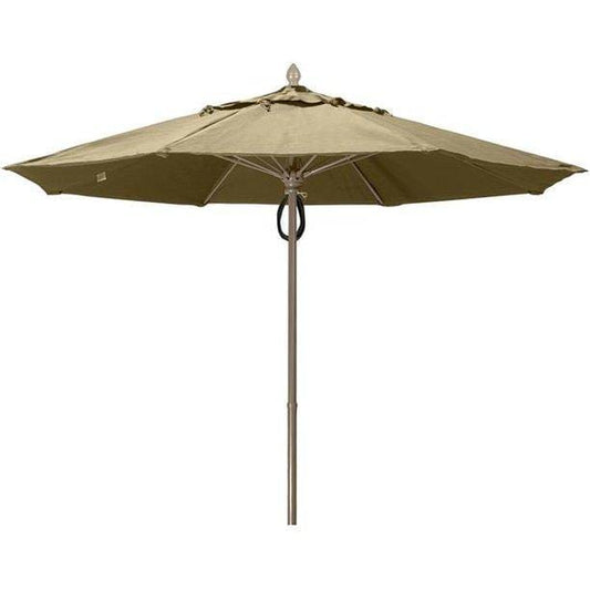 Fiberbuilt Table Umbrellas Beige 7.5' Oct Market 8 Rib Pulley Pin Champagne Bronze with Antique Marine Grade Canopy