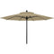 Fiberbuilt Table Umbrellas Beige 7.5' Oct Market 8 Rib Push up Black with Antique Marine Grade Canopy
