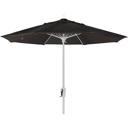Fiberbuilt Table Umbrellas Black 7.5' Oct Market 8 Rib Champagne Bronze Crank with Antique Marine Grade Canopy