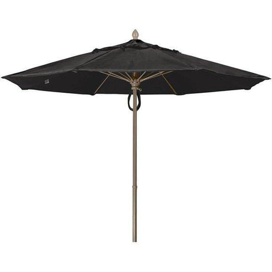 Fiberbuilt Table Umbrellas Black 7.5' Oct Market 8 Rib Pulley Pin Champagne Bronze with Antique Marine Grade Canopy