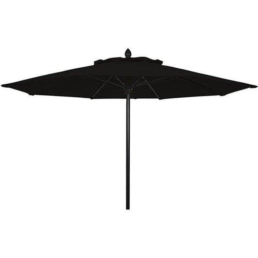 Fiberbuilt Table Umbrellas Black 7.5' Oct Market 8 Rib Push up Black with Antique Marine Grade Canopy