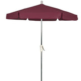 Fiberbuilt Table Umbrellas Burgundy FiberBuilt 7.5 Ft. Aluminum Market Patio Umbrella W/ Crank Lift - Silver Pole