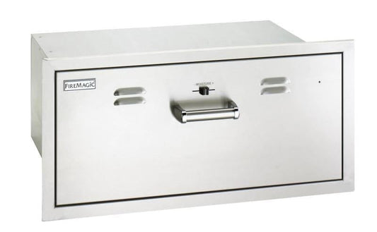 Fire Magic Electric Warming Drawer Fire Magic Premium Flush 30-Inch Built-In 110V Electric Stainless Steel Warming Drawer - 53830-SW
