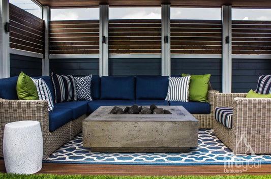 Firegear Fire Pits Firegear - Sanctuary 1 - Fire Table constructed of high-strength, glass fiber reinforced concrete. 56" W X 38" D, NG, TMSI Ignition, Slate Finish