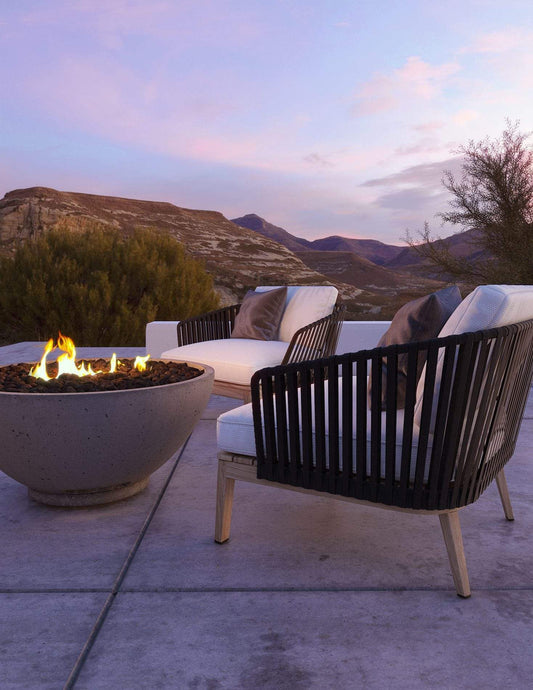 Firegear Fire Pits Firegear - Sanctuary 3 - Fire Bowl Constructed of High-Strength, Glass Fiber Reinforced Concrete. 30" W X 14 1/2" D, NG, TMSI Ignition, Slate Finish