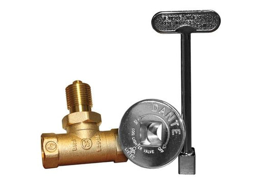 Firegear Firegear Accessories Firegear - 1/2" IPS High Capacity Straight Key Valve with Polished Chrome Cover with 8" Chrome Key, 354,000 BT