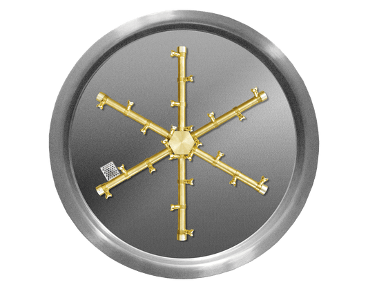 Firegear - Series 19 inch Brass Round Burning Spur Drop-In Burner - FPB-19RPSBR14TPSI-N
