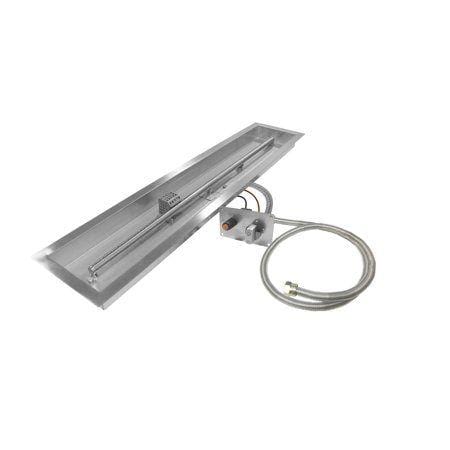 Firegear Line of Fire Stainless Steel "H" and "T" Burners Firegear - Line of Fire with ''T'' Burner - SS Pan with Lip; 48'' L x 6'' W (inside dimension) TMSI Ignition, NG