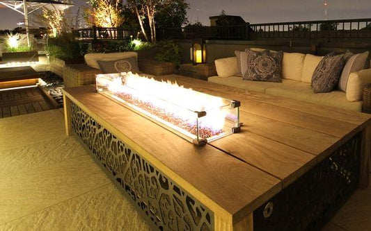 Firegear Line of Fire Stainless Steel "H" and "T" Burners Firegear - Line of Fire with ''T'' Burner - SS Pan with Lip; 48'' L x 6'' W (inside dimension) TMSI Ignition, NG