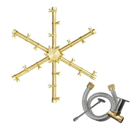 Firegear - Pro Series Brass Gas Fire Pit Burning Spur Kit - FG-PSBR-BS10-NGK