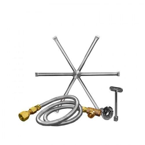 Firegear Stainless Steel Burning Spur Kits Firegear - 22" Kit SS Burning Spur, Orifice, 1/2" OD Flare x 1/2" MIP, 46" SS Flex (LP Orifice Purchase FGOASLP35)