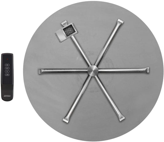 Firegear Stainless Steel Round/Flat Disc and Spur Burner Firegear - 29'' Round SS Disc, Stainless Steel 22” Burning Spur, TFS Electronic Ignition, NG *Order Fuel Specific