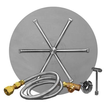 Firegear Stainless Steel Round/Flat Disc and Spur Burner Firegear - 34" Round SS Disc, Stainless Steel 31" Burning Spur, MT Ignition, Natural Gas (LP Kit Purchase FGLPK41)