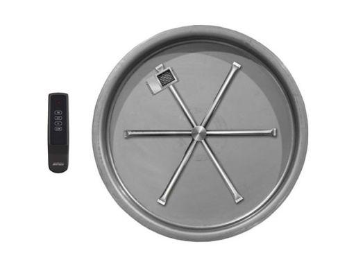 Firegear Stainless Steel Round Pan and Spur Burner Firegear - 33" Pan with 22" SS Burning Spur TFS Electronic Ignition, for NG *Order Fuel Specific