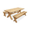 Harmonia Living - Fields 6 Seat Reclaimed Teak Dining Set w Benches - FLD-TK-SET552