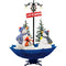 Fraser Hill Farm - Let It Snow Series 67-In. Musical Snow-Family Scene with Blue Umbrella Base, Snow Function, and Lights
