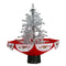 Fraser Hill Farm - Let It Snow Series 29-In. Silvery White Snowy Tree with Red Umbrella Base, Snow Function, Music, Decorations, and Lights