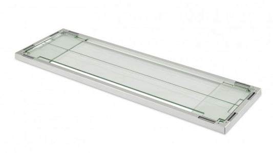 Outdoor Greatroom - 12" x 42" Rectangular Folding Glass Wind Guard - FWG-1242