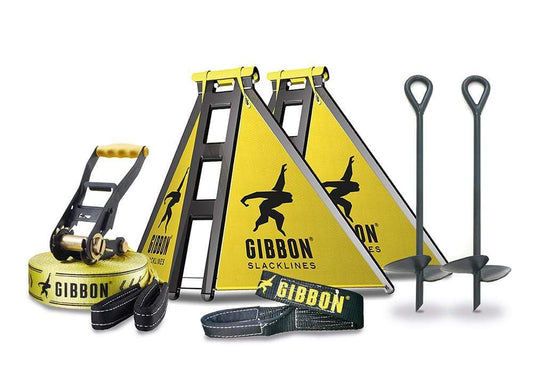 GIBBON Slackline Gibbon Independence Classic Slackline Set with Anchors