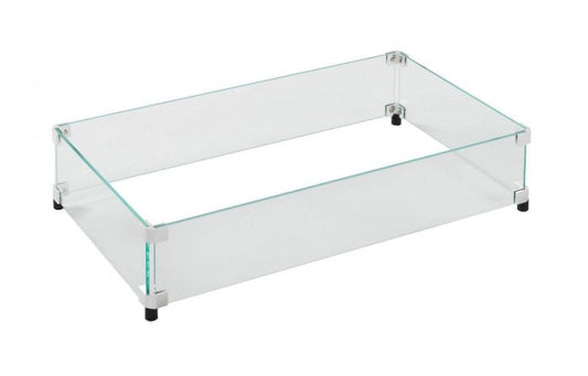 Outdoor Greatroom - 12" x 24" Rectangular Glass Wind Guard - GLASS GUARD-1224