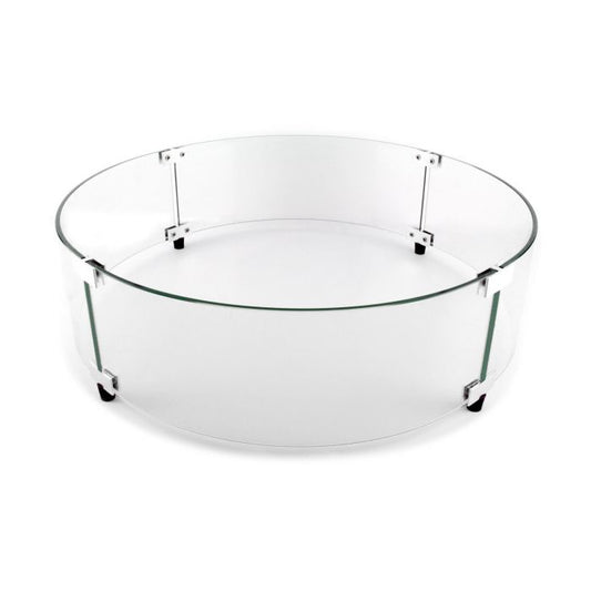 Outdoor Greatroom - 30" Round Glass Wind Guard - GLASS GUARD-30-R